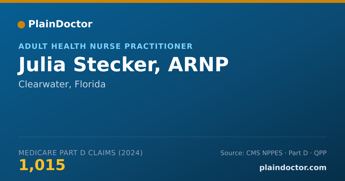Shareable card for Julia Stecker, ARNP - Adult Health Nurse Practitioner, Tampa, FL