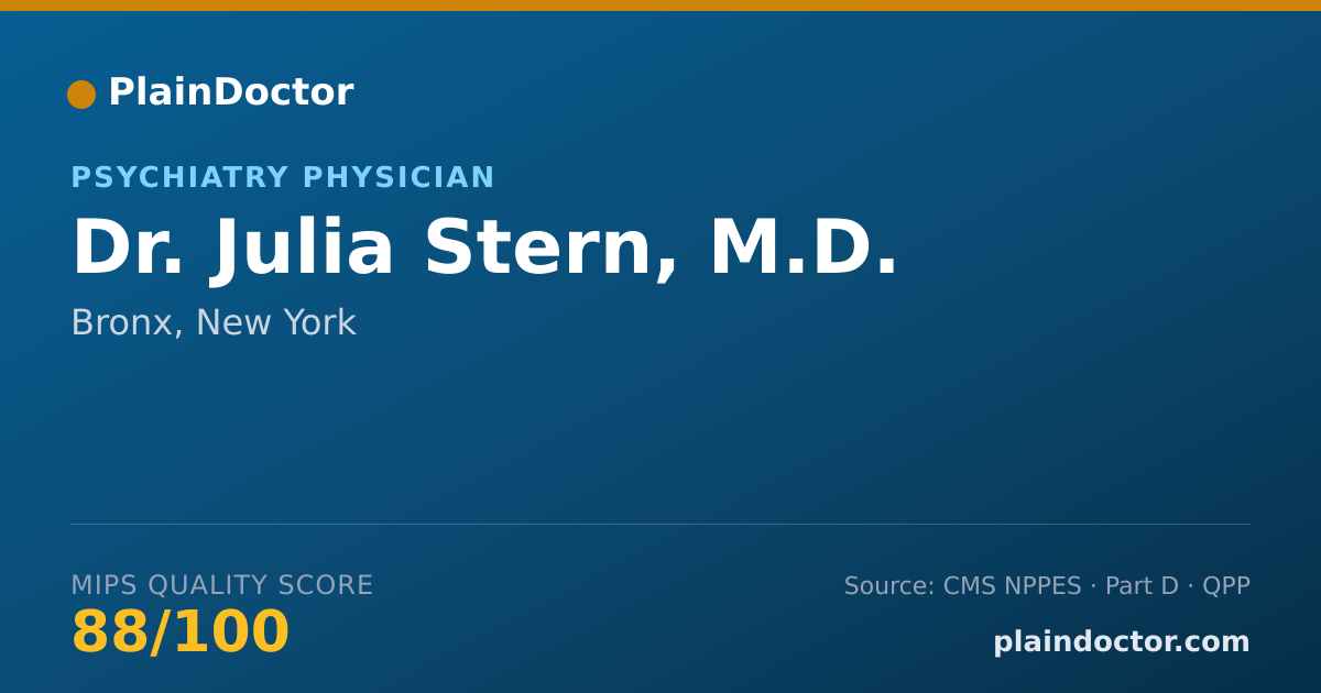 Shareable card for Julia Stern, M.D. - Psychiatry Physician, Bronx, NY