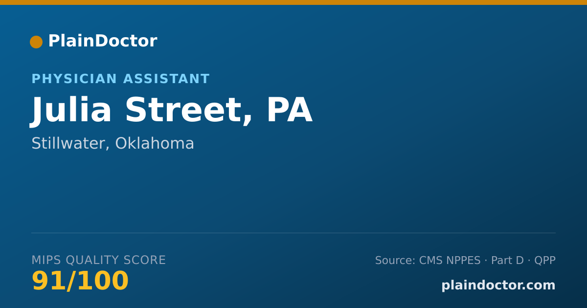 Shareable card for Julia Street, PA - Physician Assistant, Stillwater, OK