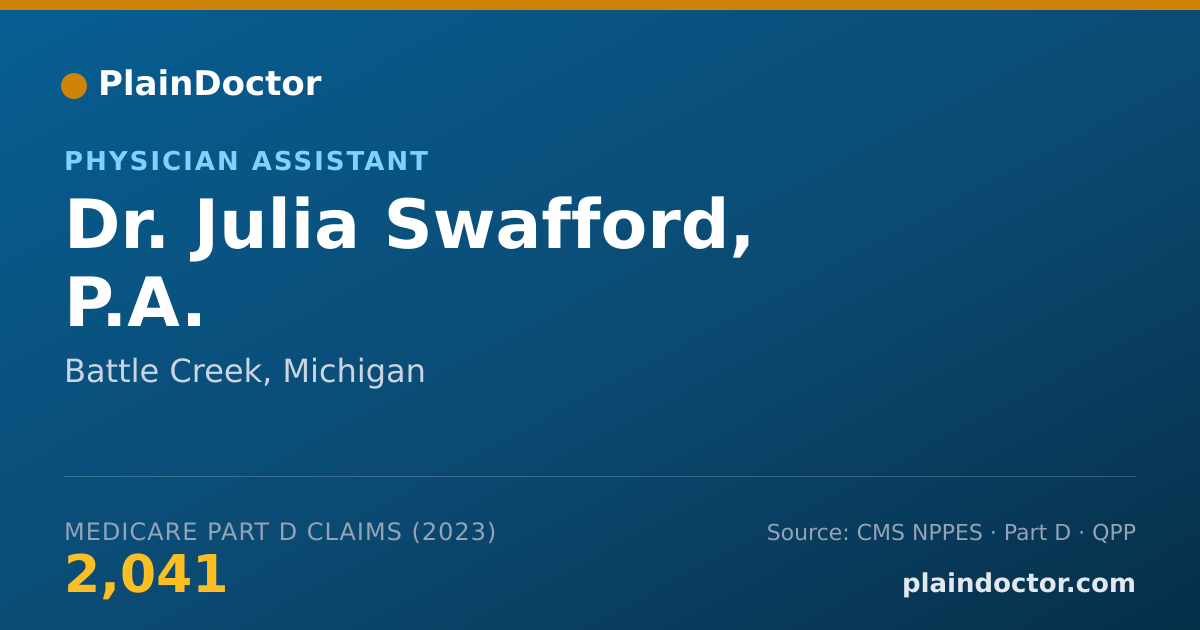 Shareable card for Julia Swafford, P.A. - Physician Assistant, Battle Creek, MI
