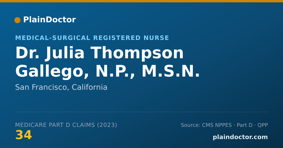 Shareable card for Julia Thompson Gallego, N.P., M.S.N. - Medical-Surgical Registered Nurse, San Francisco, CA