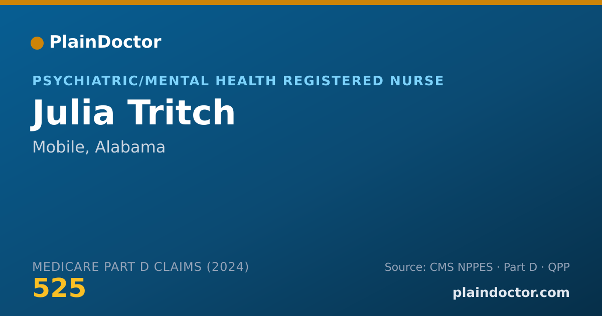 Shareable card for Julia Tritch - Psychiatric/Mental Health Registered Nurse, Mobile, AL