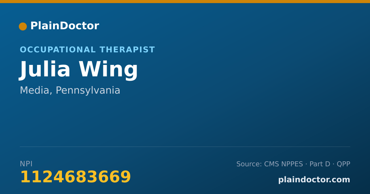 Shareable card for Julia Wing - Occupational Therapist, Media, PA
