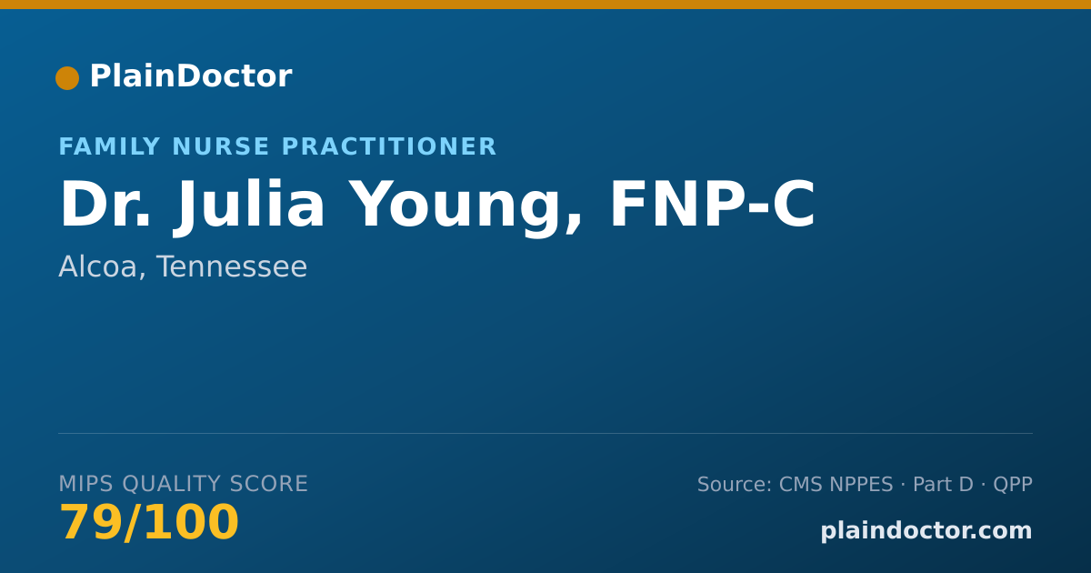 Shareable card for Julia Young, FNP-C - Family Nurse Practitioner, Alcoa, TN