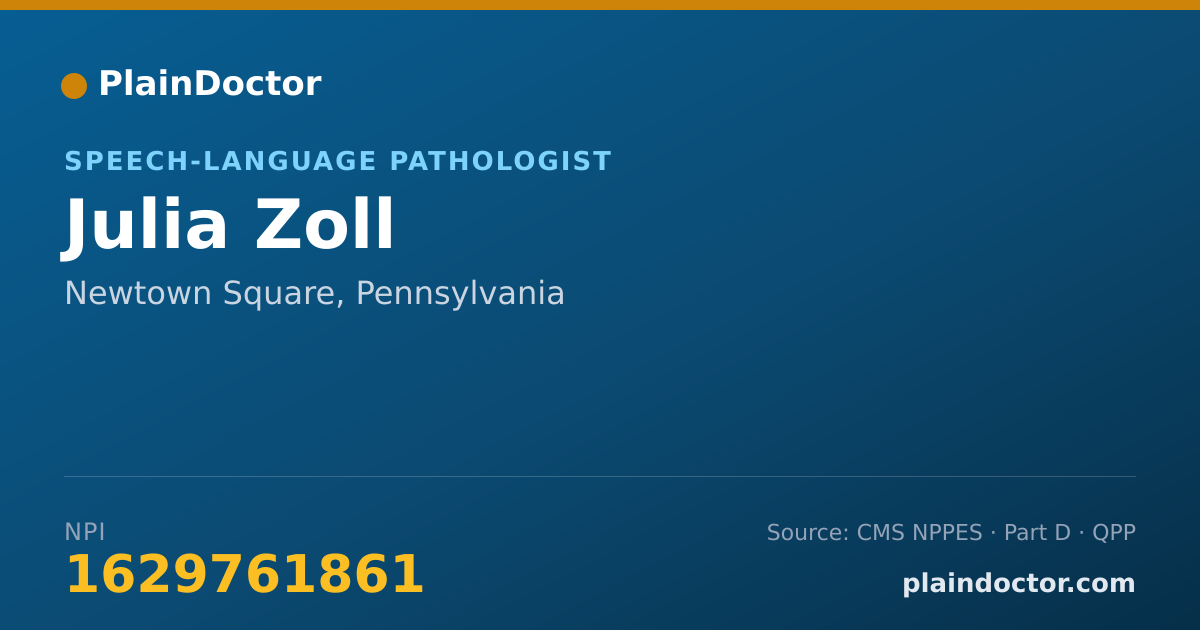 Shareable card for Julia Zoll - Speech-Language Pathologist, Newtown Square, PA