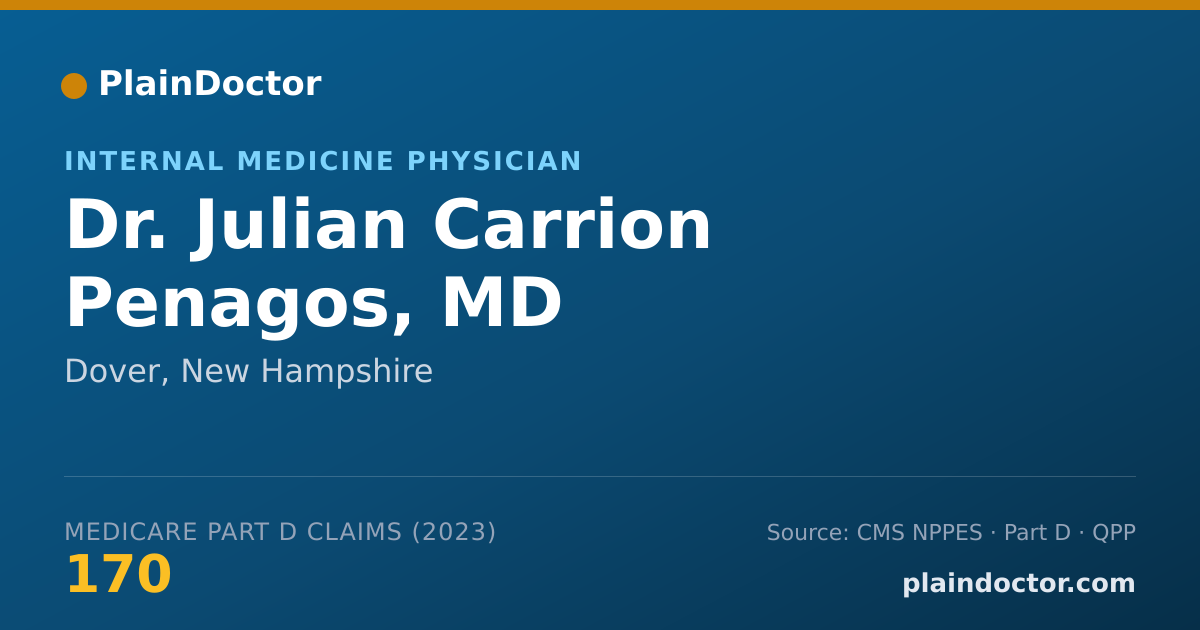 Shareable card for Julian Carrion Penagos, MD - Internal Medicine Physician, Dover, NH