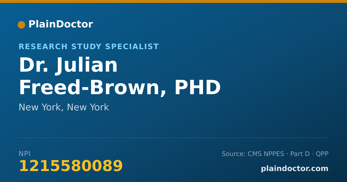 Shareable card for Julian Freed-Brown, PHD - Research Study Specialist, New York, NY