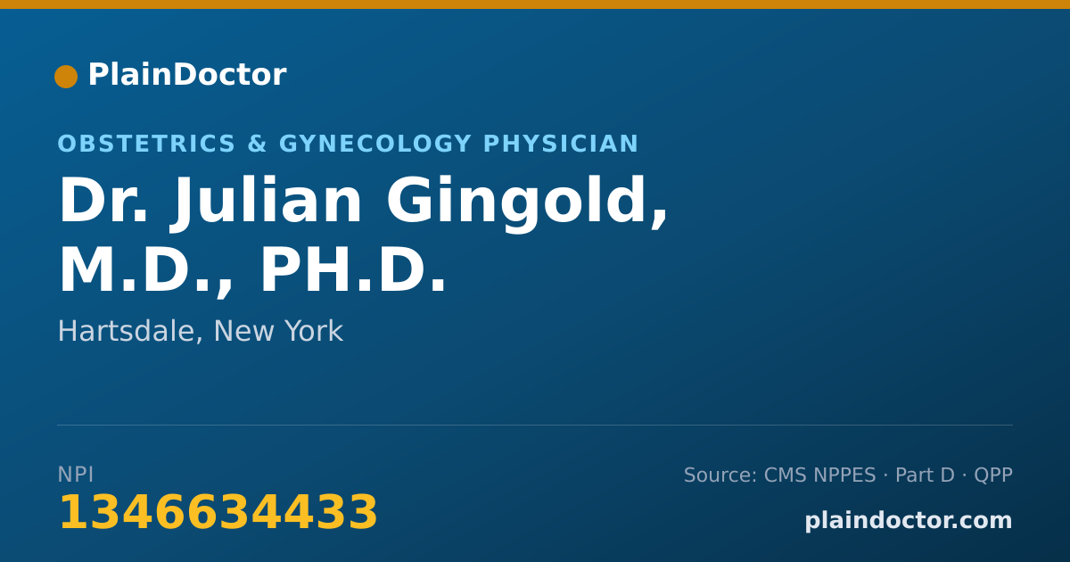 Shareable card for Julian Gingold, M.D., PH.D. - Obstetrics & Gynecology Physician, Hartsdale, NY