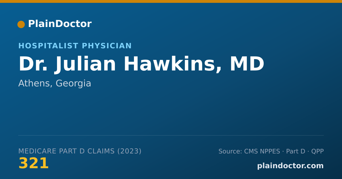 Shareable card for Julian Hawkins, MD - Hospitalist Physician, Athens, GA