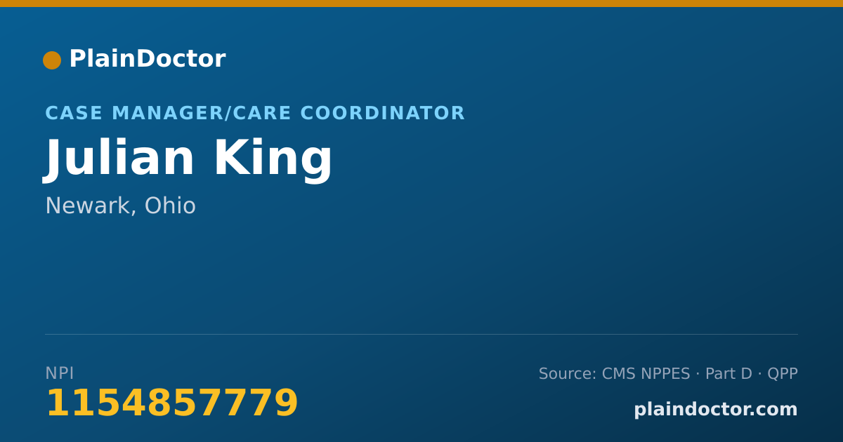Shareable card for Julian King - Case Manager/Care Coordinator, Newark, OH