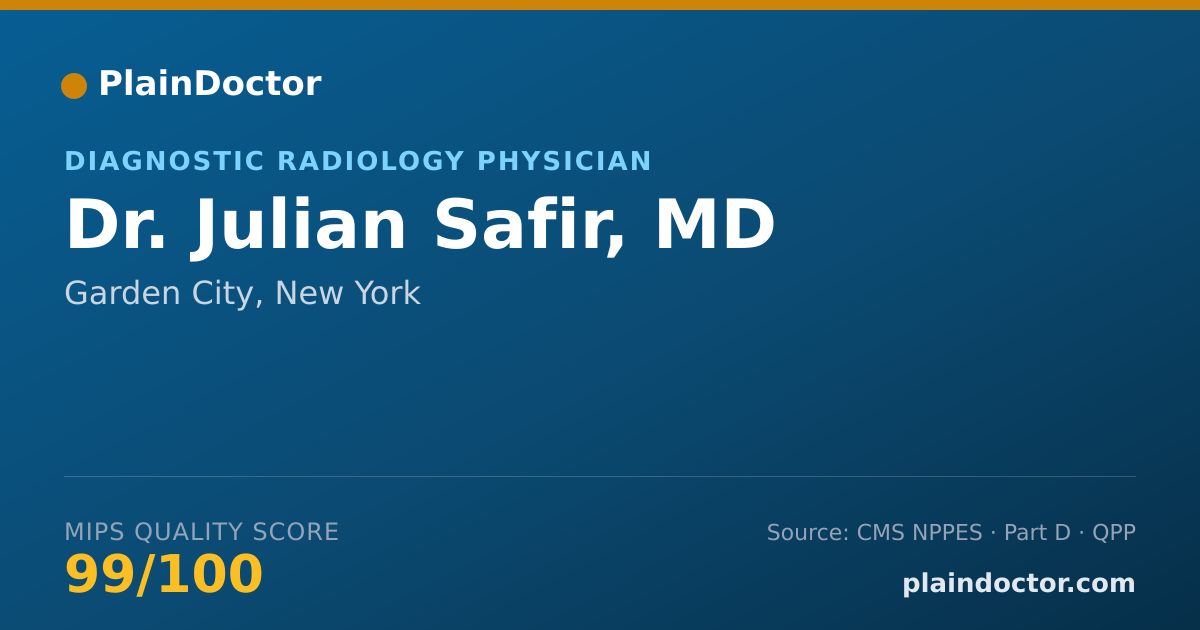 Shareable card for Julian Safir, MD - Diagnostic Radiology Physician, Garden City, NY