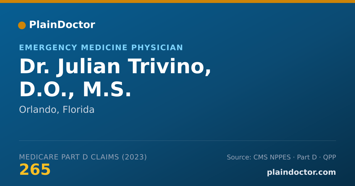 Shareable card for Julian Trivino, D.O., M.S. - Emergency Medicine Physician, Orlando, FL