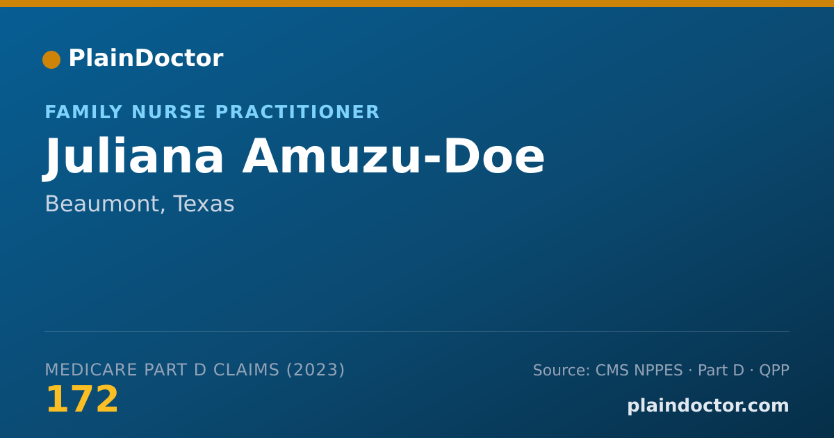 Shareable card for Juliana Amuzu-Doe - Family Nurse Practitioner, Beaumont, TX