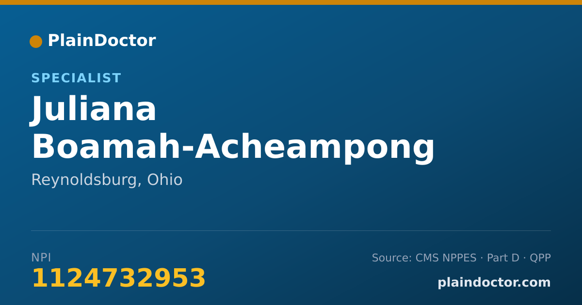 Shareable card for Juliana Boamah-Acheampong - Specialist, Reynoldsburg, OH