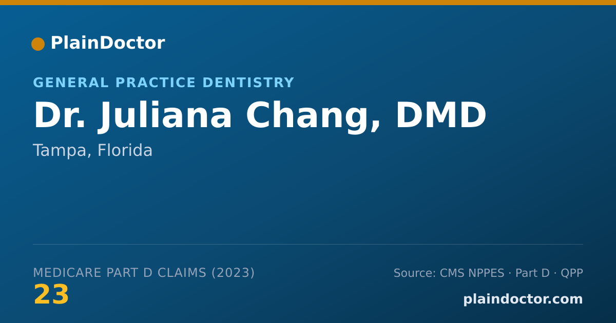 Shareable card for Juliana Chang, DMD - General Practice Dentistry, Tampa, FL