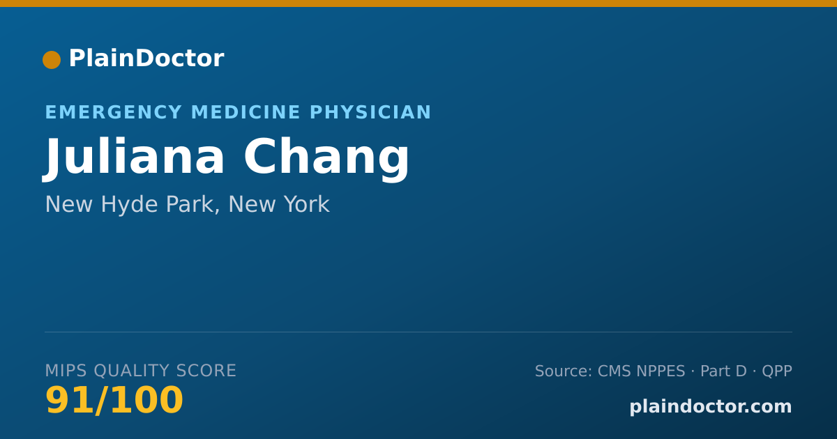 Shareable card for Juliana Chang - Emergency Medicine Physician, New Hyde Park, NY