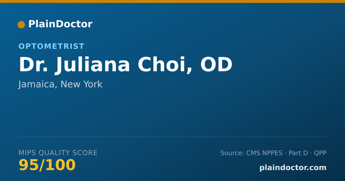 Shareable card for Juliana Choi, OD - Optometrist, Jamaica, NY