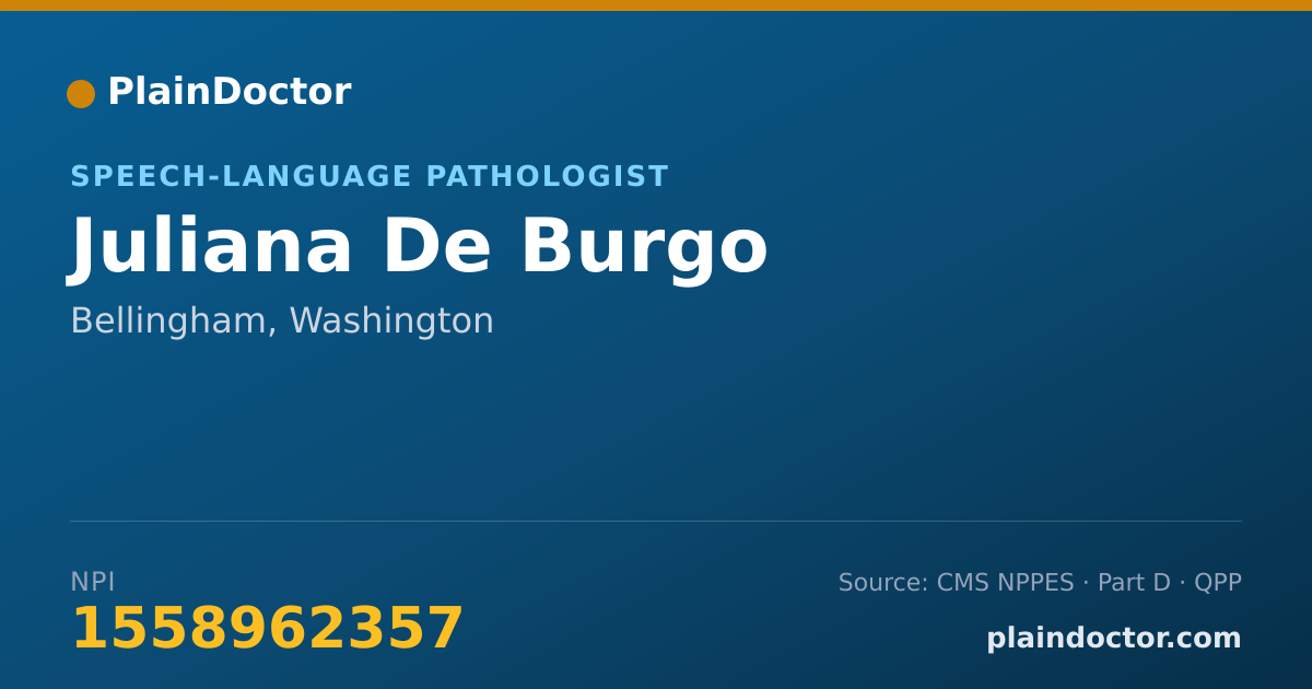 Shareable card for Juliana De Burgo - Speech-Language Pathologist, Bellingham, WA