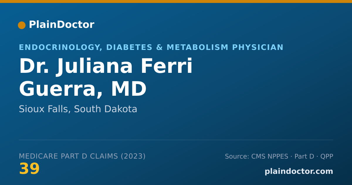 Shareable card for Juliana Ferri Guerra, MD - Endocrinology, Diabetes & Metabolism Physician, Sioux Falls, SD