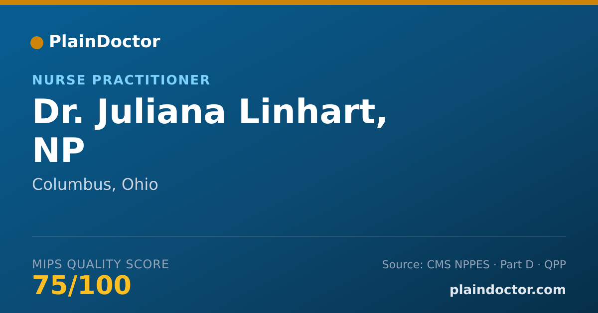 Shareable card for Juliana Linhart, NP - Nurse Practitioner, Columbus, OH