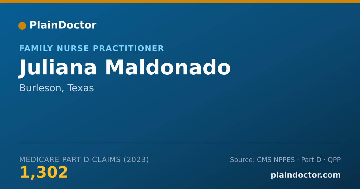 Shareable card for Juliana Maldonado - Family Nurse Practitioner, Burleson, TX