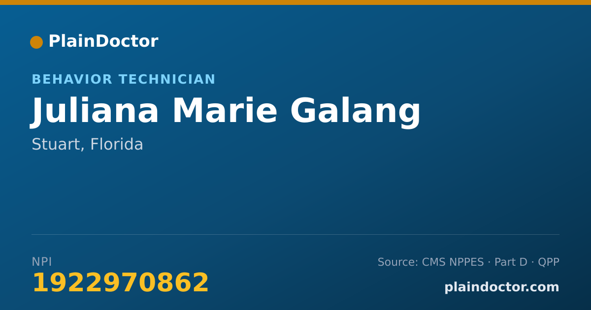 Shareable card for Juliana Marie Galang - Behavior Technician, Stuart, FL