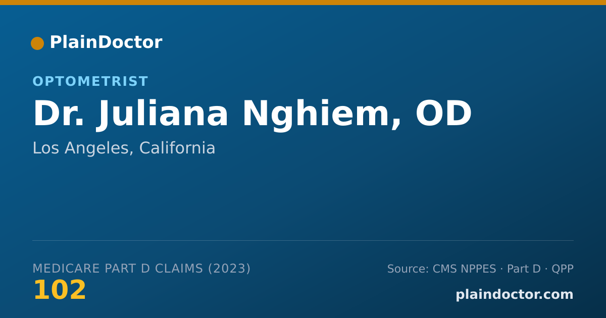 Shareable card for Juliana Nghiem, OD - Optometrist, Los Angeles, CA