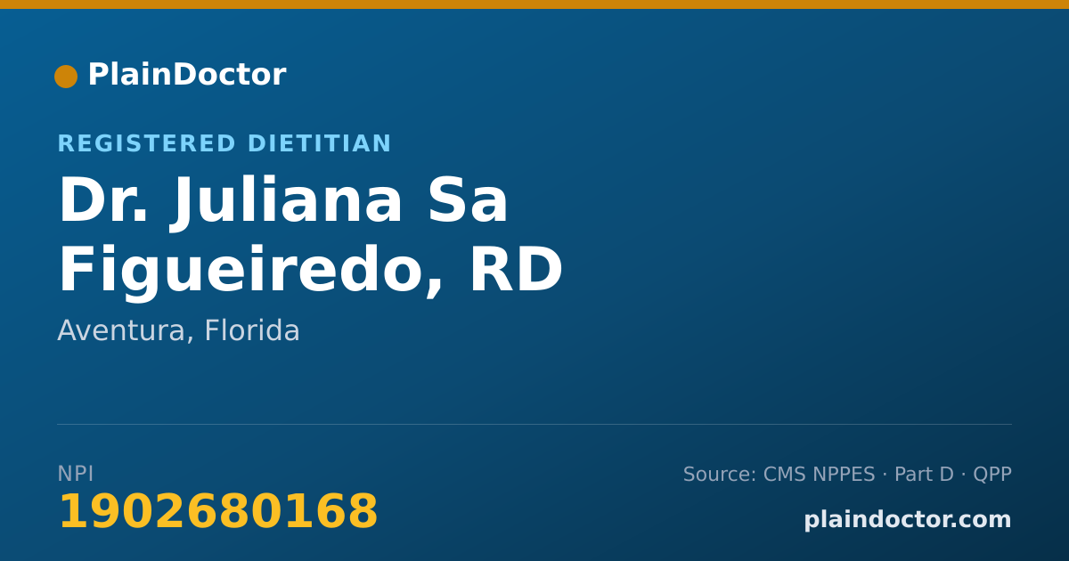 Shareable card for Juliana Sa Figueiredo, RD - Registered Dietitian, Aventura, FL