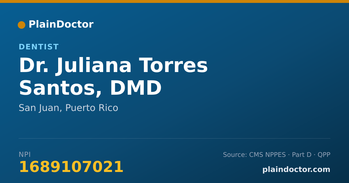 Shareable card for Juliana Torres Santos, DMD - Dentist, San Juan, PR