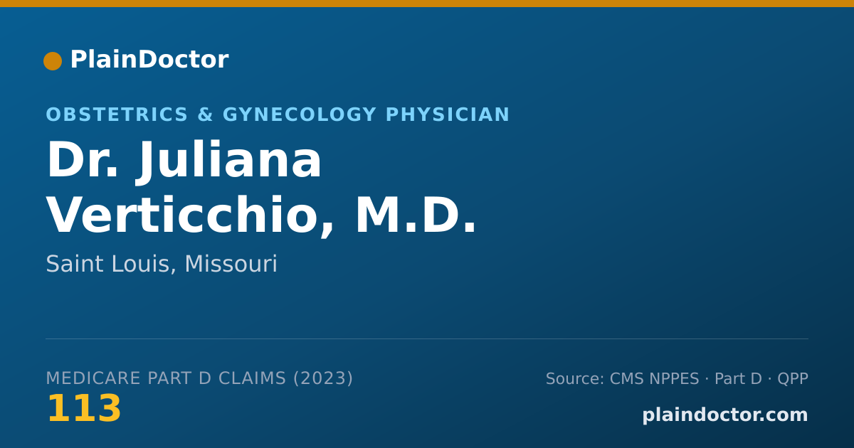 Shareable card for Juliana Verticchio, M.D. - Obstetrics & Gynecology Physician, Saint Louis, MO