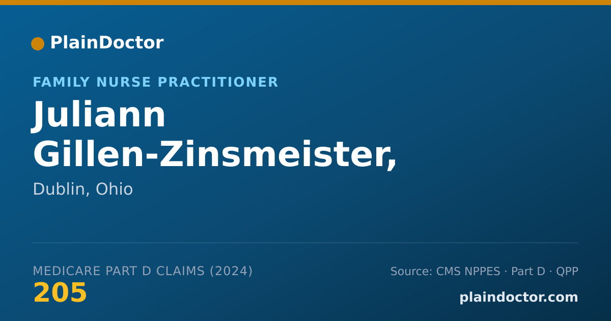 Shareable card for Juliann Gillen-Zinsmeister, APRN-CNP - Family Nurse Practitioner, Dublin, OH