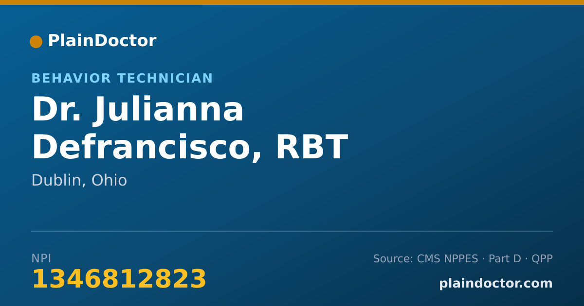 Shareable card for Julianna Defrancisco, RBT - Behavior Technician, Dublin, OH