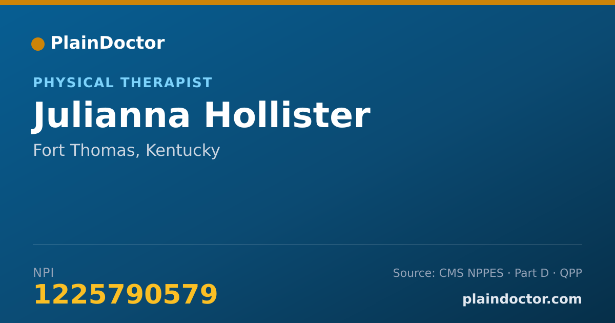 Shareable card for Julianna Hollister - Physical Therapist, Fort Thomas, KY