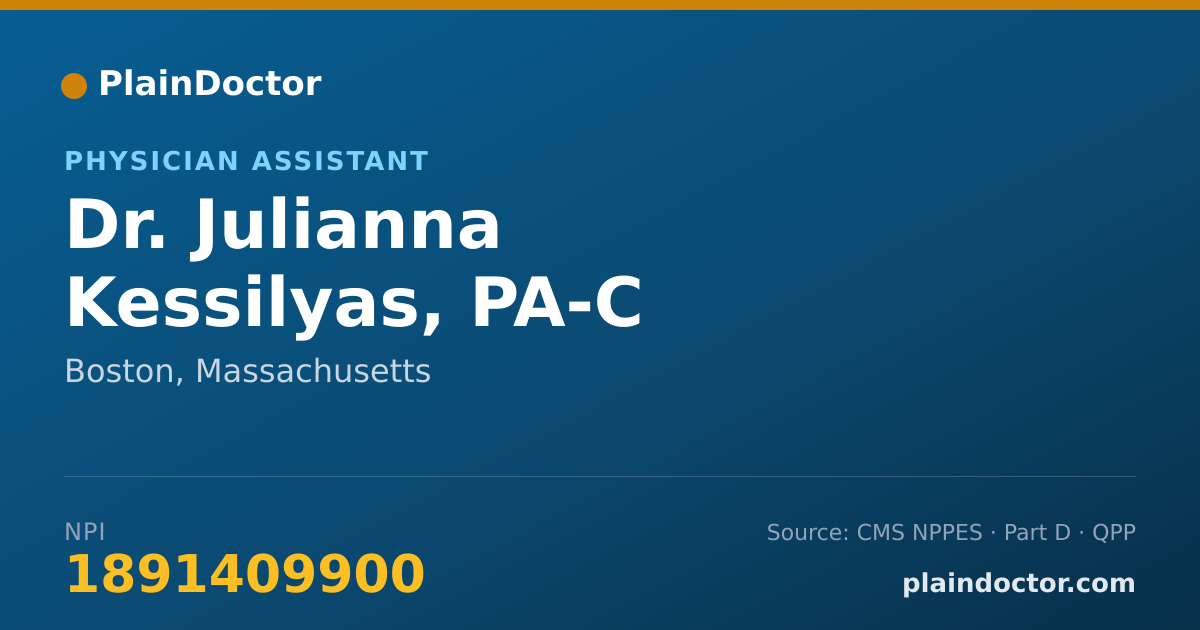Shareable card for Julianna Kessilyas, PA-C - Physician Assistant, Boston, MA