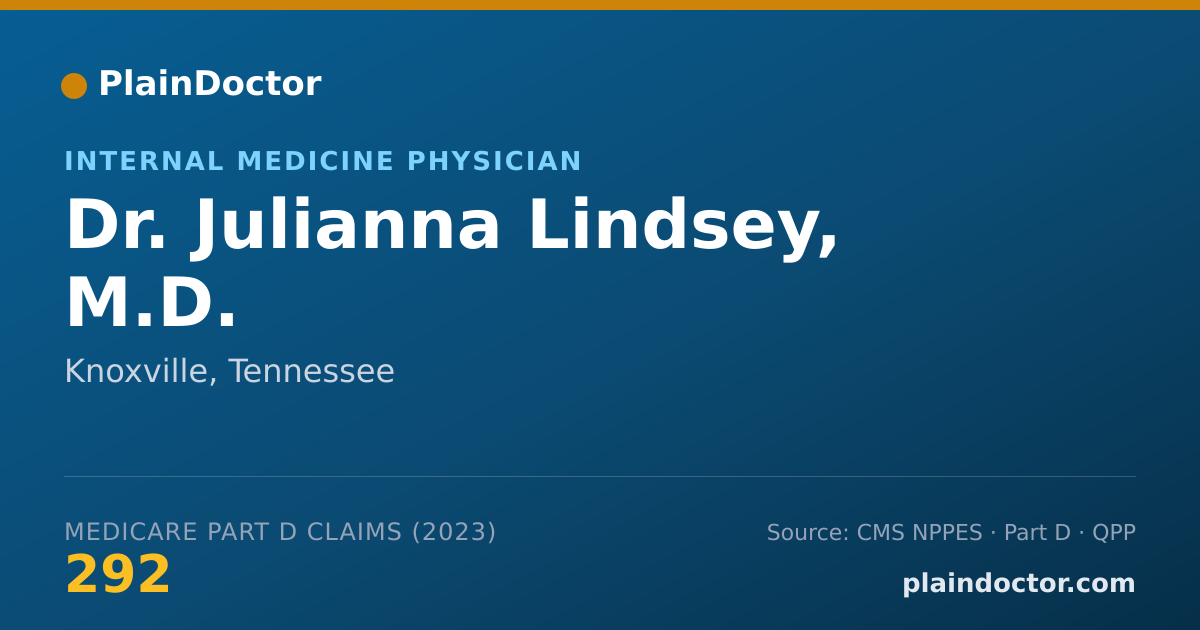 Shareable card for Julianna Lindsey, M.D. - Internal Medicine Physician, Knoxville, TN