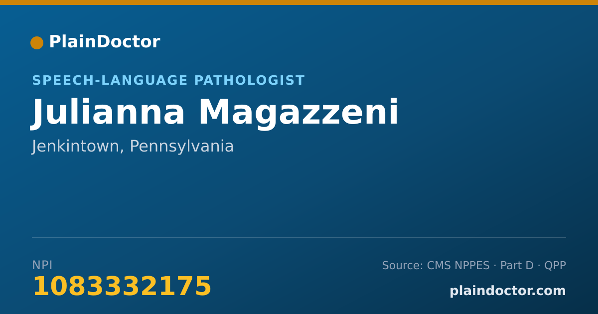 Shareable card for Julianna Magazzeni - Speech-Language Pathologist, Jenkintown, PA