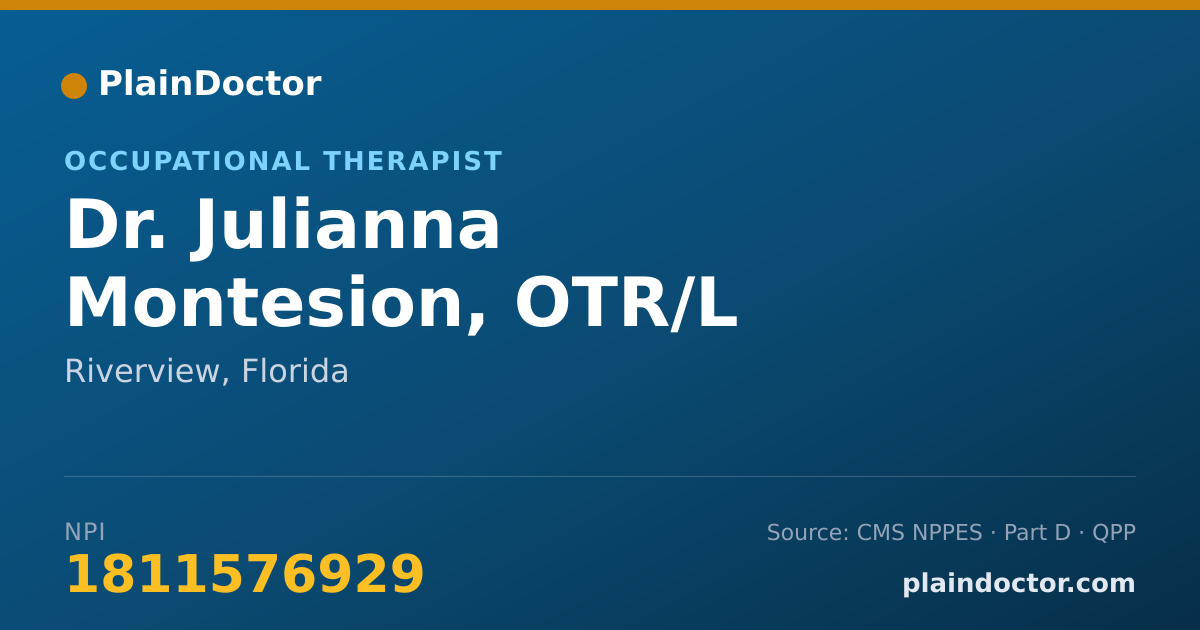 Shareable card for Julianna Montesion, OTR/L - Occupational Therapist, Riverview, FL