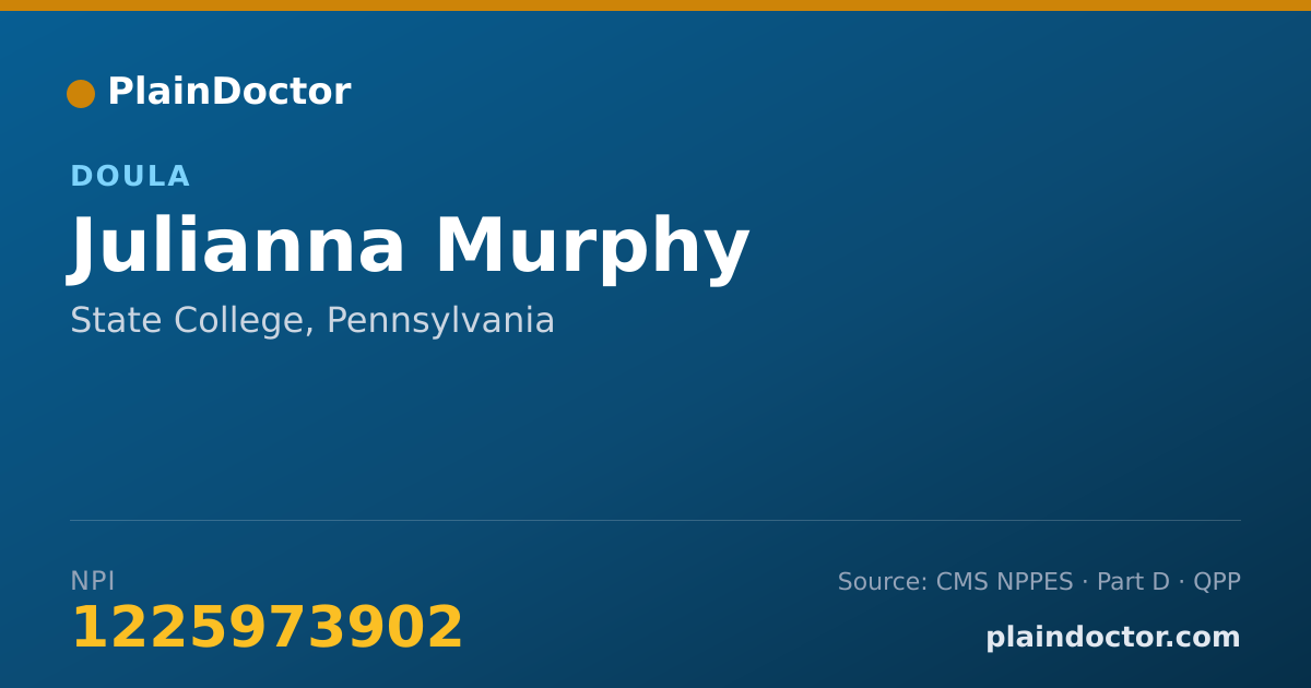 Shareable card for Julianna Murphy - Doula, State College, PA