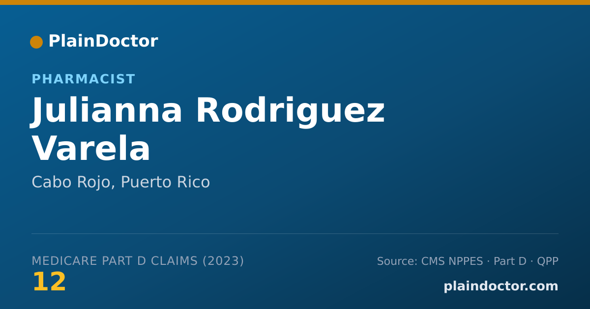 Shareable card for Julianna Rodriguez Varela - Pharmacist, Cabo Rojo, PR