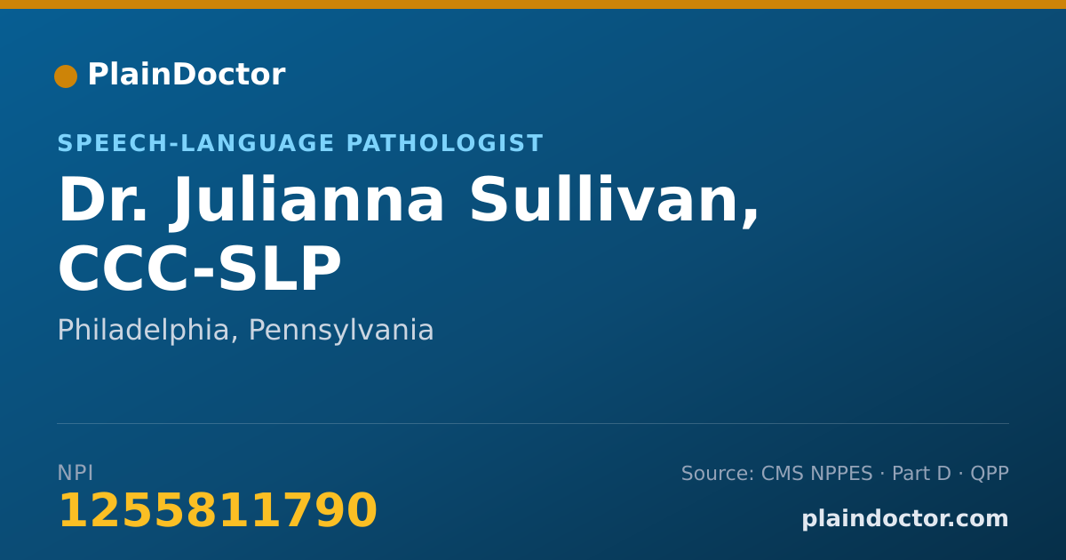 Shareable card for Julianna Sullivan, CCC-SLP - Speech-Language Pathologist, Philadelphia, PA