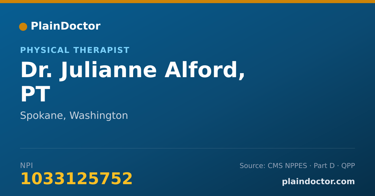 Shareable card for Julianne Alford, PT - Physical Therapist, Spokane, WA