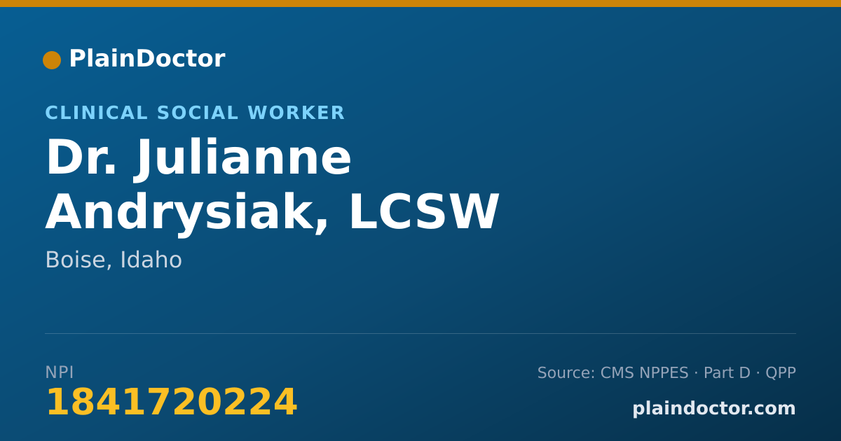 Shareable card for Julianne Andrysiak, LCSW - Clinical Social Worker, Boise, ID