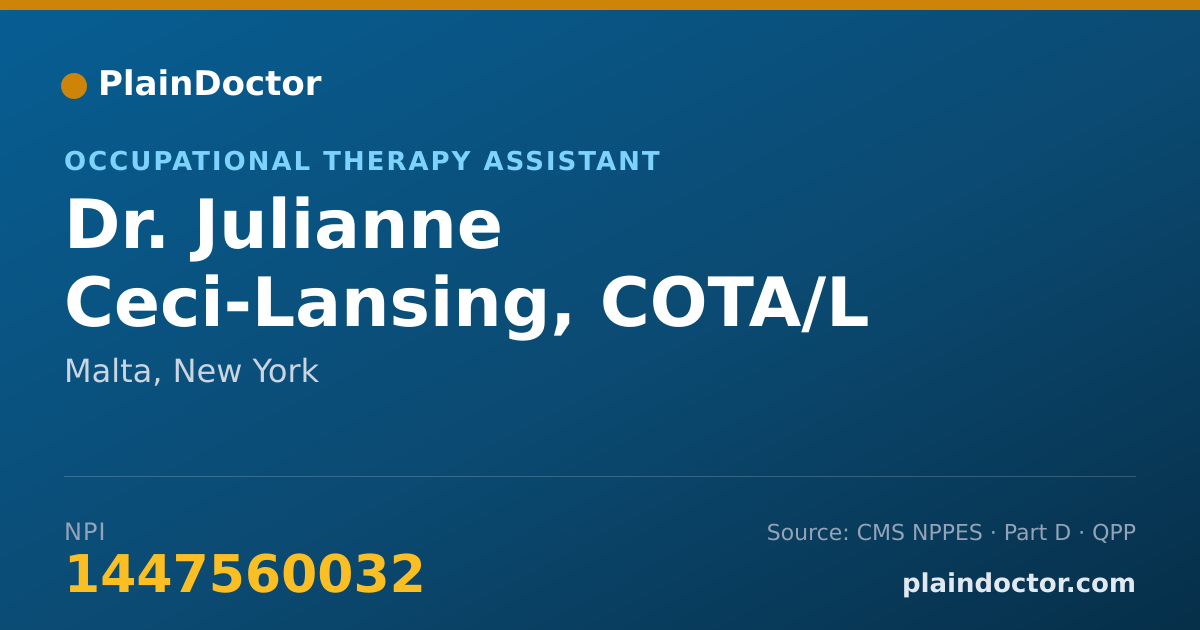 Shareable card for Julianne Ceci-Lansing, COTA/L - Occupational Therapy Assistant, Malta, NY