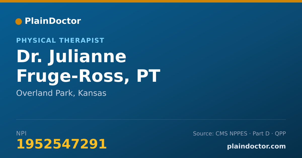 Shareable card for Julianne Fruge-Ross, PT - Physical Therapist, Overland Park, KS