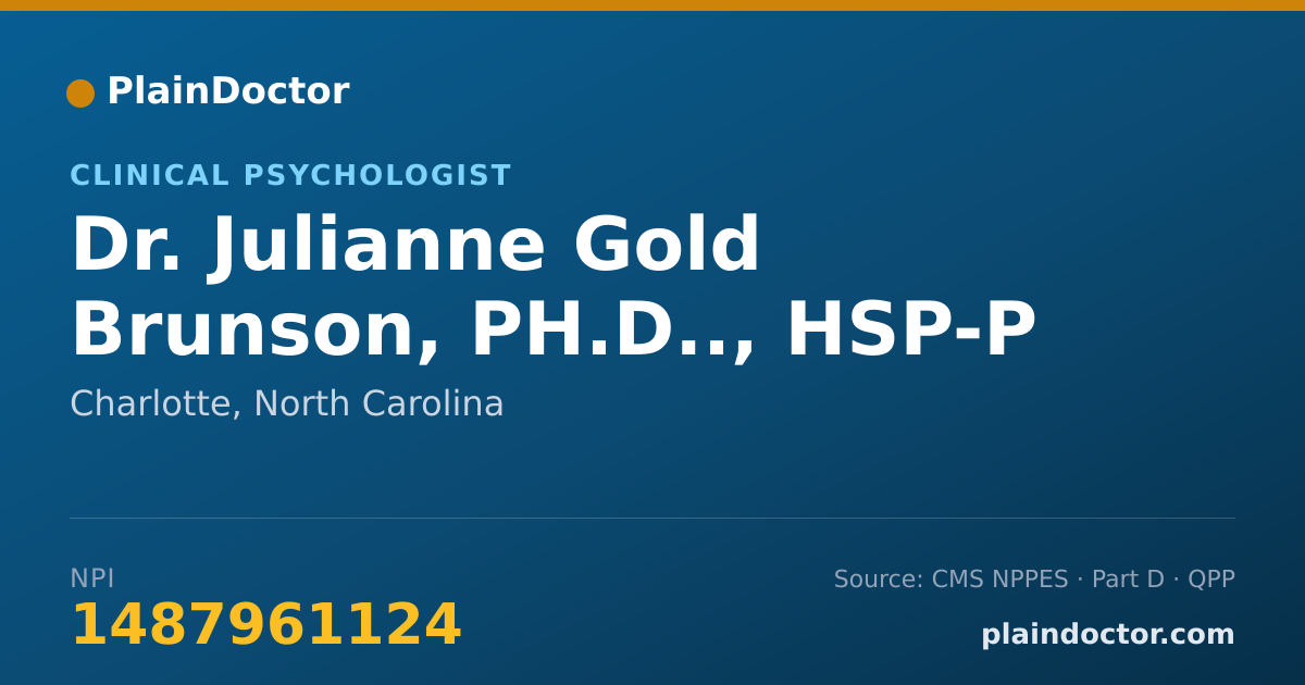 Shareable card for Julianne Gold Brunson, PH.D.., HSP-P - Clinical Psychologist, Charlotte, NC