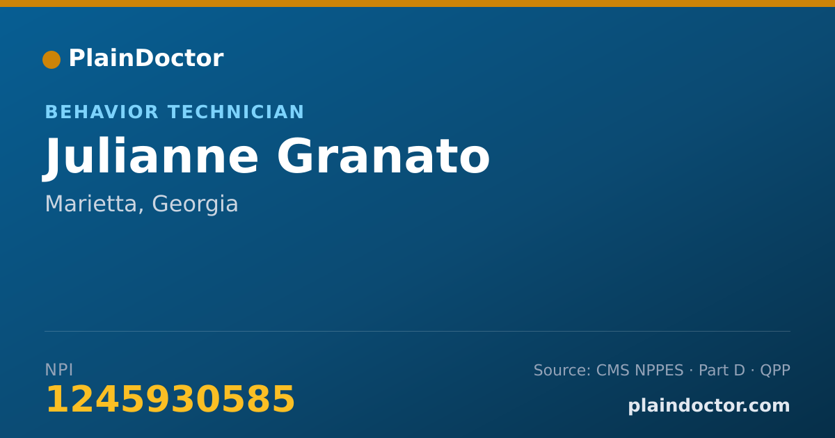Shareable card for Julianne Granato - Behavior Technician, Marietta, GA