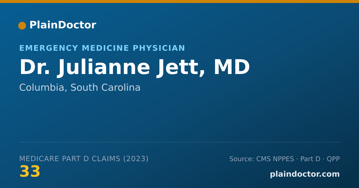 Shareable card for Julianne Jett, MD - Emergency Medicine Physician, Columbia, SC