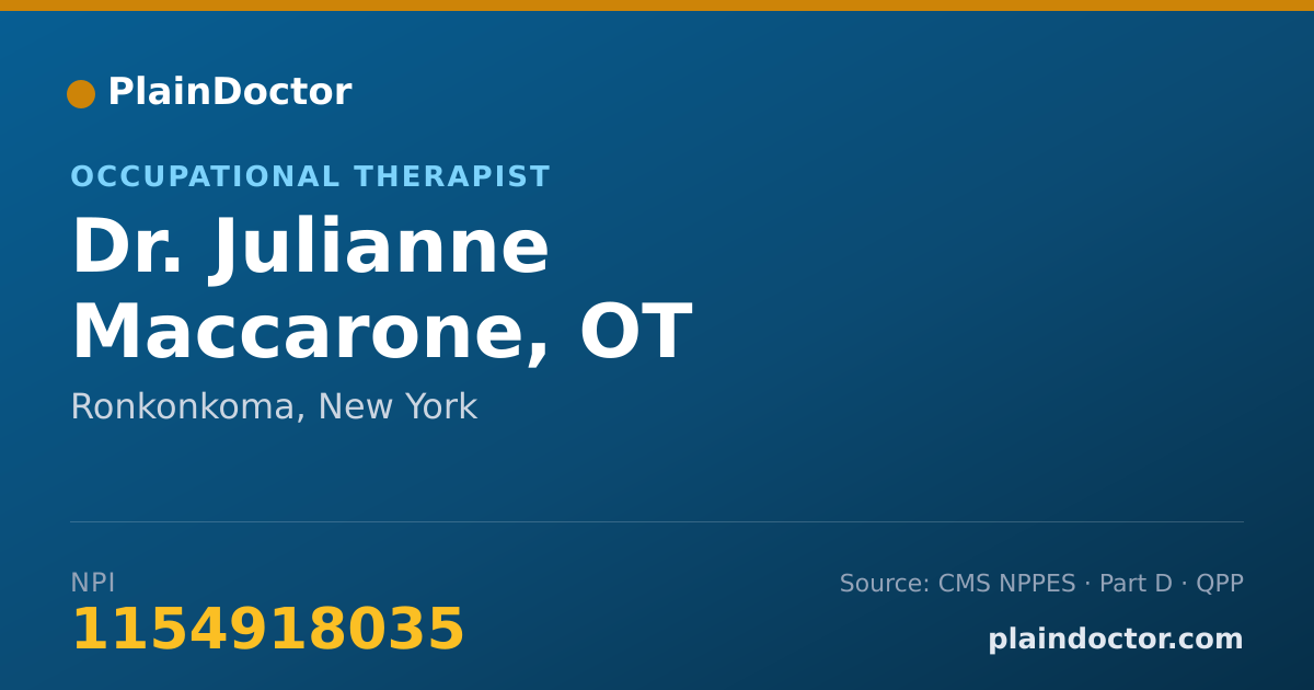 Shareable card for Julianne Maccarone, OT - Occupational Therapist, Ronkonkoma, NY