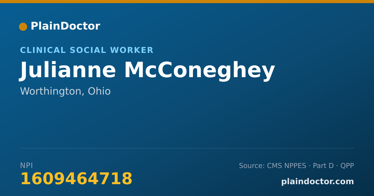 Shareable card for Julianne McConeghey - Clinical Social Worker, Worthington, OH
