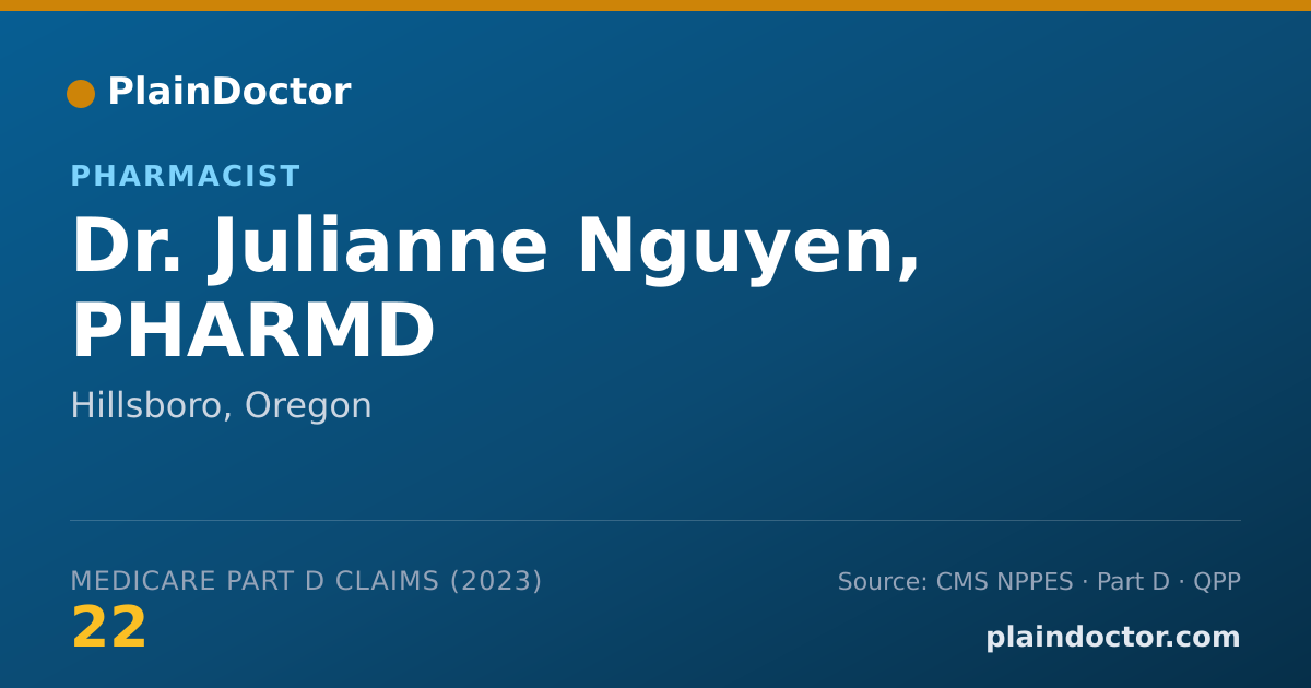 Shareable card for Julianne Nguyen, PHARMD - Pharmacist, Hillsboro, OR